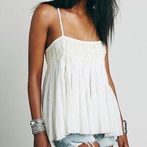 Free People FP One Crochet Embroidered Swing Tank